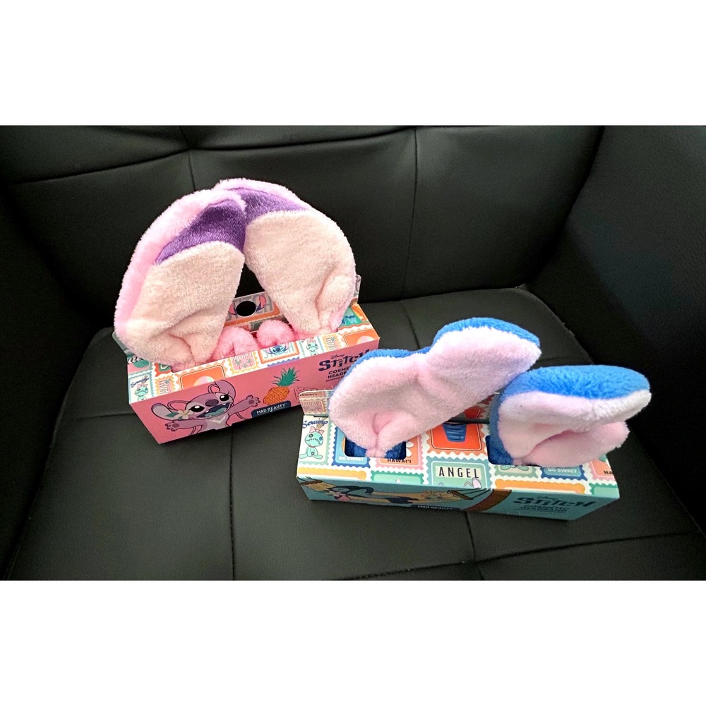 Disney Stitch and Angel Cosmetic Headband Set Mad Beauty Hawaii 2 Pack NEW - Picture 3 of 6